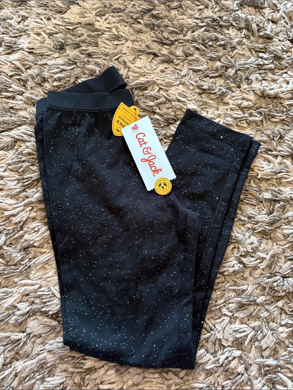 Cat & Jack Black Sparkle Leggings
